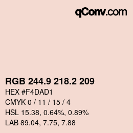Color code: RGB 244.9 218.2 209 | qconv.com