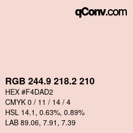Color code: RGB 244.9 218.2 210 | qconv.com