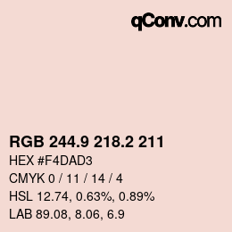 Color code: RGB 244.9 218.2 211 | qconv.com