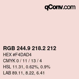 カラーコード: RGB 244.9 218.2 212 | qconv.com