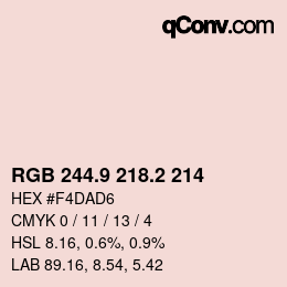 Color code: RGB 244.9 218.2 214 | qconv.com