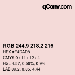 Color code: RGB 244.9 218.2 216 | qconv.com