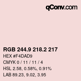 カラーコード: RGB 244.9 218.2 217 | qconv.com