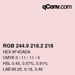 Color code: RGB 244.9 218.2 218 | qconv.com