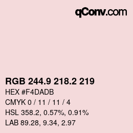 Color code: RGB 244.9 218.2 219 | qconv.com