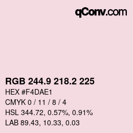 Farbcode: RGB 244.9 218.2 225 | qconv.com