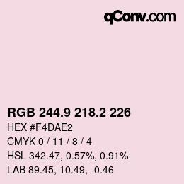 Color code: RGB 244.9 218.2 226 | qconv.com