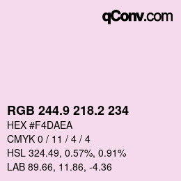 Color code: RGB 244.9 218.2 234 | qconv.com