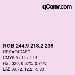 Color code: RGB 244.9 218.2 236 | qconv.com