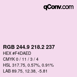 Color code: RGB 244.9 218.2 237 | qconv.com