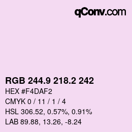 Color code: RGB 244.9 218.2 242 | qconv.com