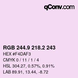 Color code: RGB 244.9 218.2 243 | qconv.com