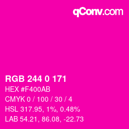 Color code: RGB 244 0 171 | qconv.com