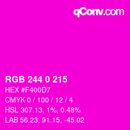 Color code: RGB 244 0 215 | qconv.com