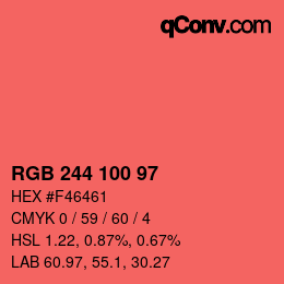 Color code: RGB 244 100 97 | qconv.com