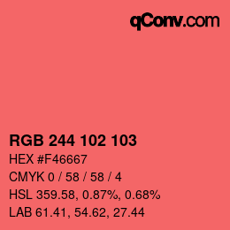 Color code: RGB 244 102 103 | qconv.com