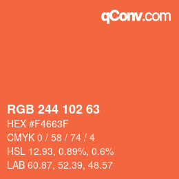 Farbcode: RGB 244 102 63 | qconv.com