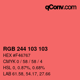 Color code: RGB 244 103 103 | qconv.com