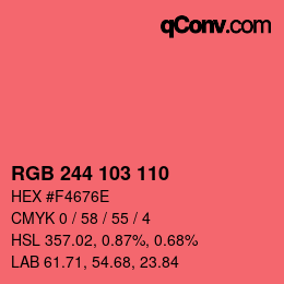 Color code: RGB 244 103 110 | qconv.com