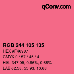 Color code: RGB 244 105 135 | qconv.com