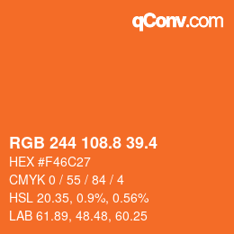 カラーコード: RGB 244 108.8 39.4 | qconv.com
