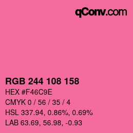 颜色代码: RGB 244 108 158 | qconv.com