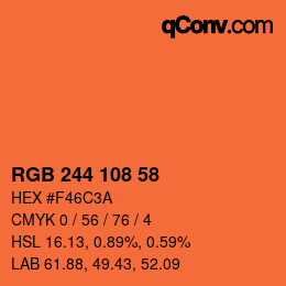 Código de color: RGB 244 108 58 | qconv.com