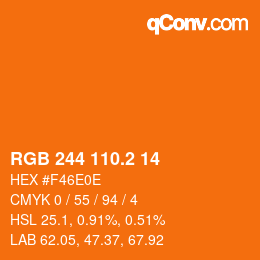 カラーコード: RGB 244 110.2 14 | qconv.com