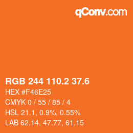 カラーコード: RGB 244 110.2 37.6 | qconv.com
