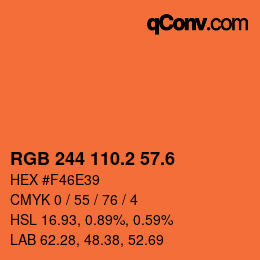 カラーコード: RGB 244 110.2 57.6 | qconv.com