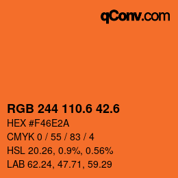 カラーコード: RGB 244 110.6 42.6 | qconv.com