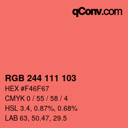 Color code: RGB 244 111 103 | qconv.com