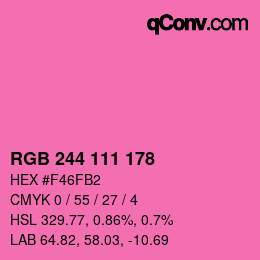 Color code: RGB 244 111 178 | qconv.com