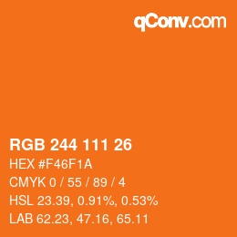 カラーコード: RGB 244 111 26 | qconv.com