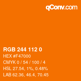 Color code: RGB 244 112 0 | qconv.com