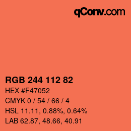 Farbcode: RGB 244 112 82 | qconv.com