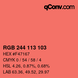 Color code: RGB 244 113 103 | qconv.com