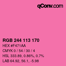 Color code: RGB 244 113 170 | qconv.com