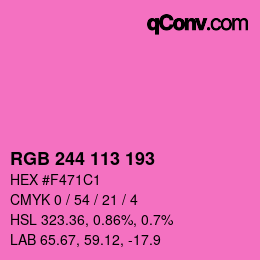 Color code: RGB 244 113 193 | qconv.com