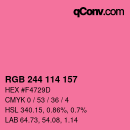 カラーコード: RGB 244 114 157 | qconv.com