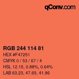 Color code: RGB 244 114 81 | qconv.com