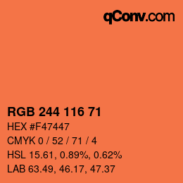 カラーコード: RGB 244 116 71 | qconv.com