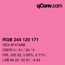 Color code: RGB 244 120 171 | qconv.com