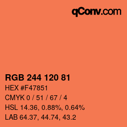 Color code: RGB 244 120 81 | qconv.com