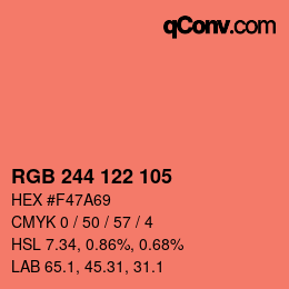 Color code: RGB 244 122 105 | qconv.com