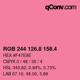 カラーコード: RGB 244 126.8 158.4 | qconv.com