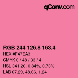 カラーコード: RGB 244 126.8 163.4 | qconv.com