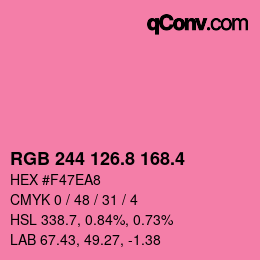 カラーコード: RGB 244 126.8 168.4 | qconv.com