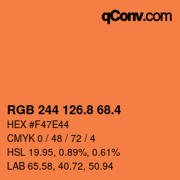 カラーコード: RGB 244 126.8 68.4 | qconv.com