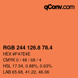 カラーコード: RGB 244 126.8 78.4 | qconv.com